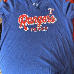 Texas Rangers womens XL baseball team Blue T-Shirt